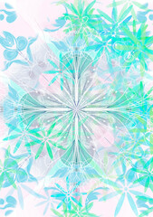 Floral abstract design in pastel colors