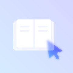 e lerning glass morphism trendy style icon. e book transparent glass color vector icon with blur and purple gradient. for web and ui design, mobile apps and promo business banners and posters