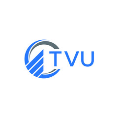 TVU Flat accounting logo design on white  background. TVU creative initials Growth graph letter logo concept. TVU business finance logo design.