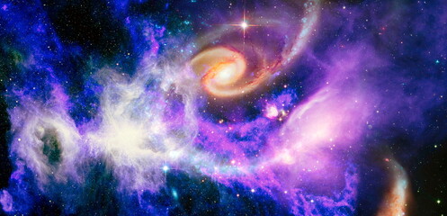 star particle motion on black background, starlight nebula in galaxy at universe Space background. The elements of this image furnished by NASA.