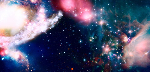 star particle motion on black background, starlight nebula in galaxy at universe Space background....
