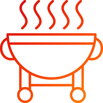 orange grill with smoke rising clip art preview