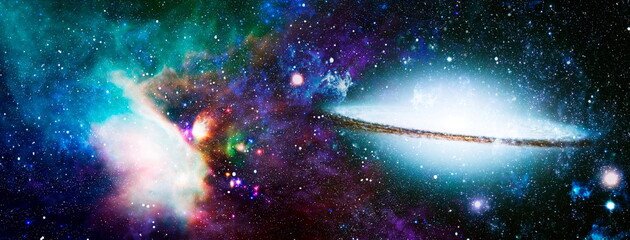 High quality space background. explosion supernova. Bright Star Nebula. Distant galaxy. Abstract...