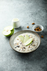 Traditional homemade Bircher muesli