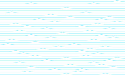 Sea waves abstract seamless pattern. Water background. Ocean blue waves line graphic ornament. Sea water abstraction, wavy tide flow. Saltwater turquoise pattern. Marine doodle nautical breeze