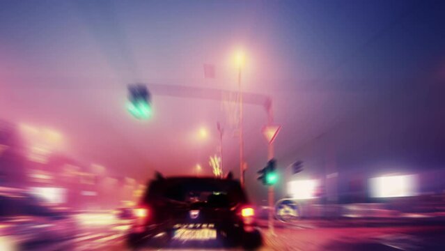 Timel apse Traffic at Night 4k