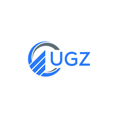 UGZ Flat accounting logo design on white  background. UGZ creative initials Growth graph letter logo concept. UGZ business finance logo design.