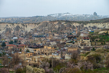 Fototapeta na wymiar Goreme, Cappadocia, Turkey - Snowy Cityscape