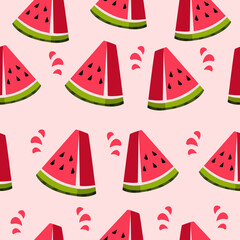 Sweet watermelon fruit seamless pattern