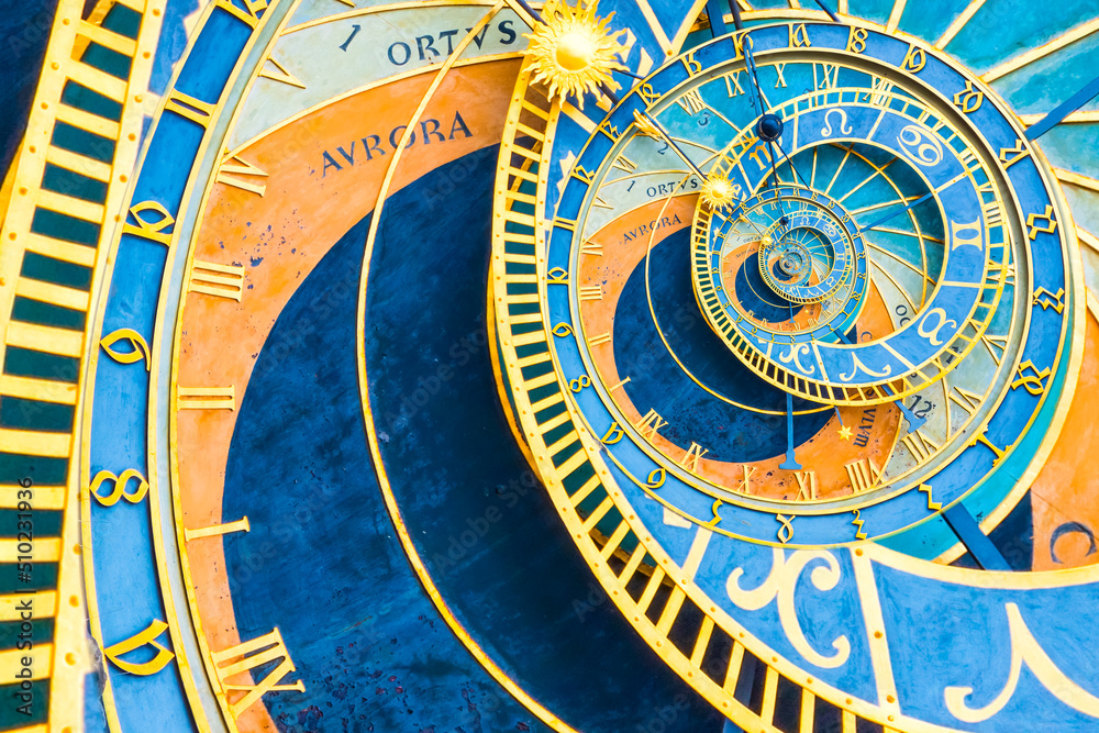 Canvas Prints droste effect background based on prague astronomical clock. abstract design for concepts related to