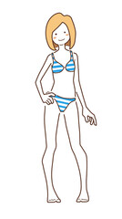 ベクター素材　女性　水着　ビキニ