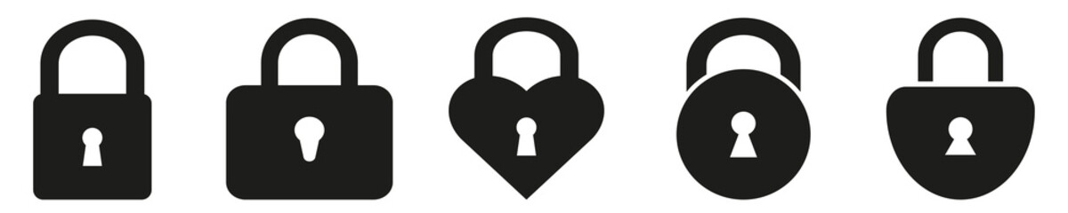 Lock icons. Protection sign illustration collection. Vector illustration eps10