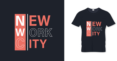 New work city typography for t shirt design