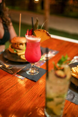 tasty beef sandwich in black background