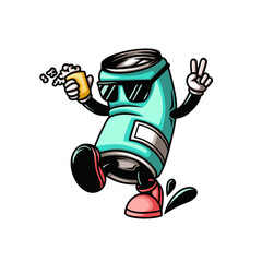 Fototapeta na wymiar Soda drink character design illustration
