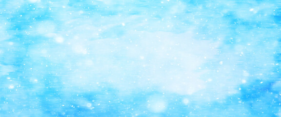 blue abstract background snowfall watercolor