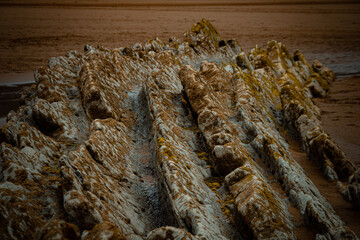 NORTH BEACH WITH LOW TIDE AND CLOUDY SPRING SKY
