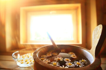 phytotherapy, sauna, daisies in a bowl accessories daisy herbs