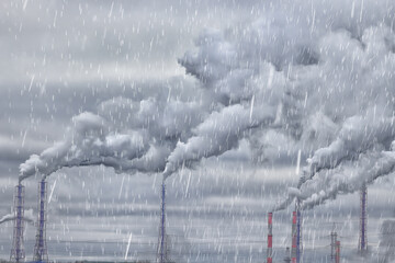 acid rain industry nature pollution carbon footprint background