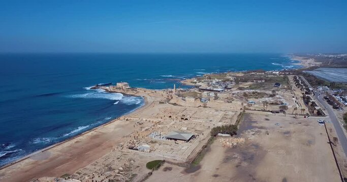 Caesarea National Park in Israel, Aerial view 8a