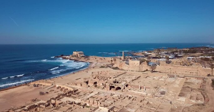 Caesarea National Park in Israel, Aerial view 8b