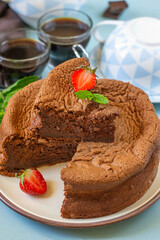 French molten chocolate cake fondant or chocolate moelleux