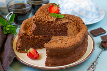 French molten chocolate cake fondant or chocolate moelleux