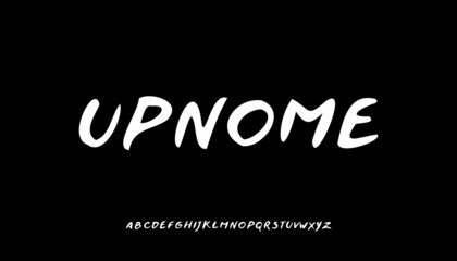 Upnome, a strong bold and graphic sign uppercase alphabet. vector font.