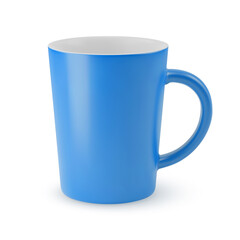 Illustration of Empty Blue Ceramic Coffee Cup or Tea Mug. Isolated Mockup with Shadow Effect, and Copy Space for Your Design