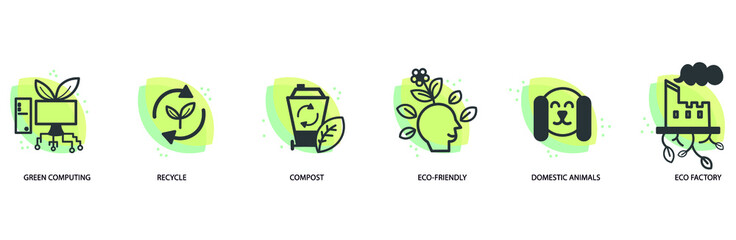 eco friendly world icon set compost, eco friendly vector illustration 