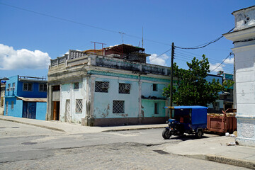 streets of cienfuegos with typical houses