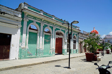 streets of cienfuegos with typical houses