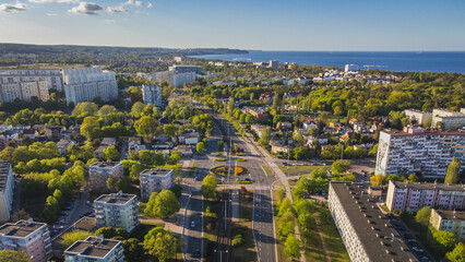 Blocks of flats in the Przymorze housing estate in Gdańsk. A warm spring day. © Kamil