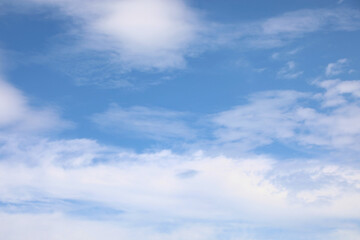 wide blue sky with high clouds in spring without animals or people
