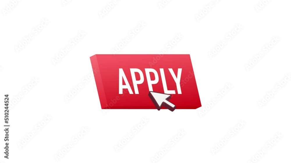 Aufkleber apply with cursor button. internet icon. pointer click icon. motion graphics 4k