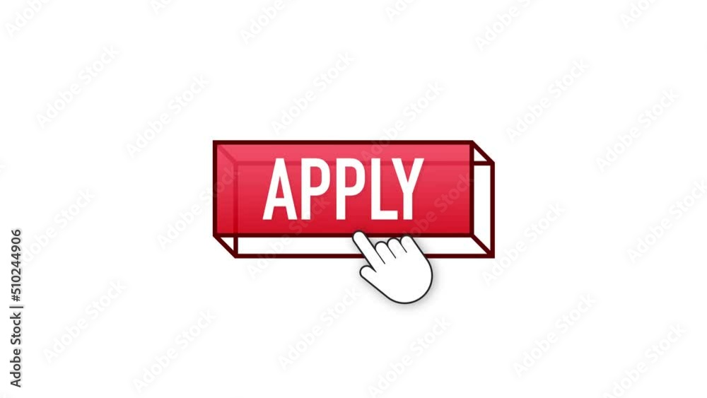Aufkleber apply with cursor button. internet icon. pointer click icon. motion graphics 4k