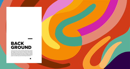 Vector colorful abstract fluid and curve art background