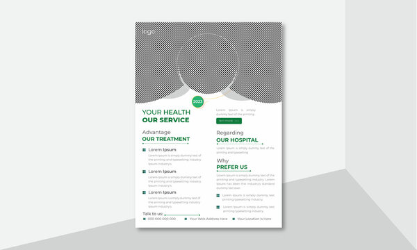 healthcare promotional flyer design or brochure cover design with a4 layout | Trendy medical banners and posters.