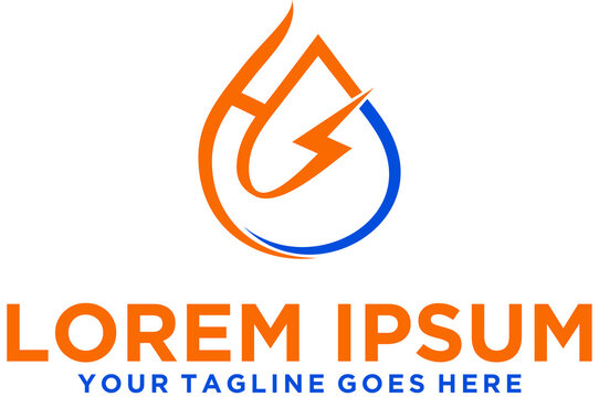 Energy Water with letter h logo