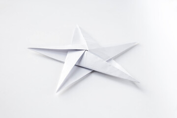 Paper star origami isolated on a white background
