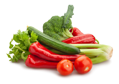 vegetable mix path isolated on white