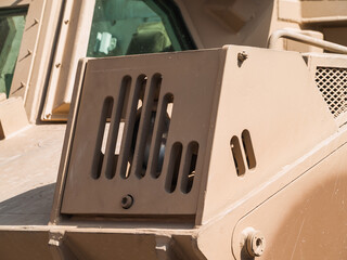 Abu Dhabi, UAE - Feb.20.2013: South African G6 Rhino mine-protected self-propelled 155mm howitzer...