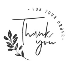 vector thank you for your order handwritten inscription. hand drawn lettering. Thank you calligraphy. Thank you card. Vector illustration.