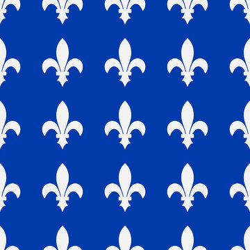 Royal lily  seamless pattern. Canadian province of Quebec background. Fleur de lis  Vector template for wrapping paper, wallpaper, fabric, etc