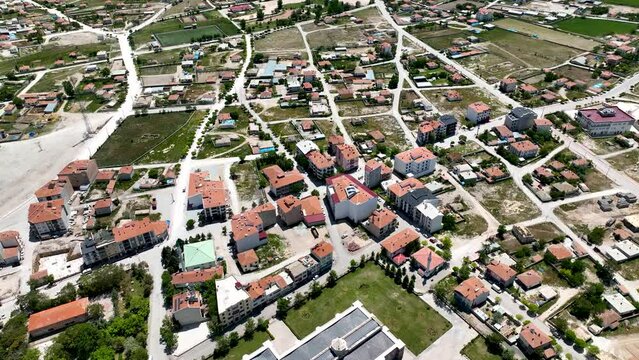 Old City in Turkey aerial view 4 K