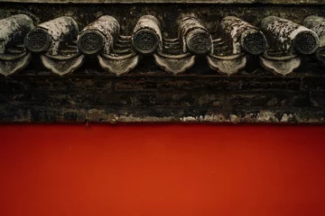Foto op Canvas Chinese red wall © M