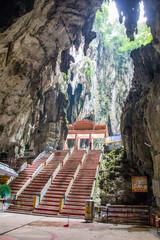 Kuala Lumpur Malaysia April 27th 2022: The  Hindu shrines in Batu Caves in Gombak, Selangor, which is one of the most popular Hindu shrines outside India.
