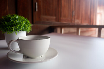Cropped shot view of office desk table office equipment, labtop, tablet and other office supplies on the modern space, flat lay.