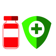 doctor injection and vitamin treatment icon vector