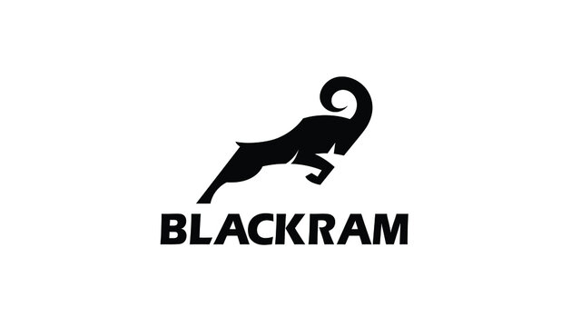 creative abstract ram horn Sheep bighorn attack logo vector symbol
